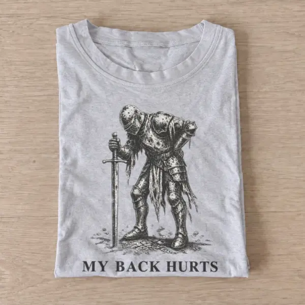 My back hurts knight t shirt gray20back hurts knight.webp