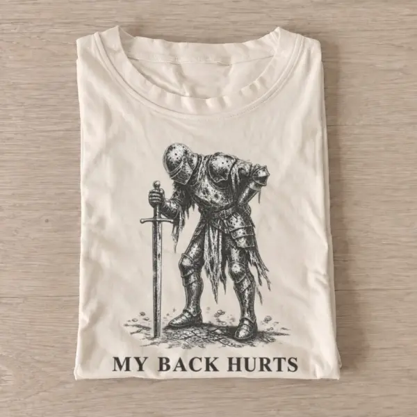 My back hurts knight t shirt sand20back hurts knight.webp