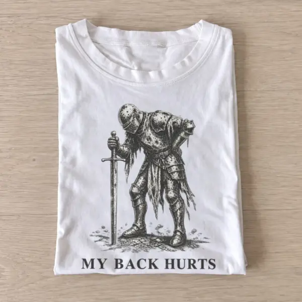 My back hurts knight t shirt white20back hurts knight.webp
