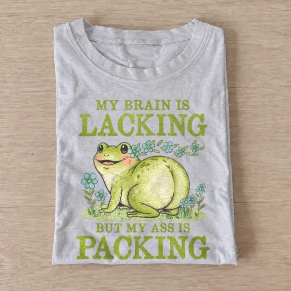 My brain is lacking but my ass is packing frog t shirt gray20brain lacking frog.webp