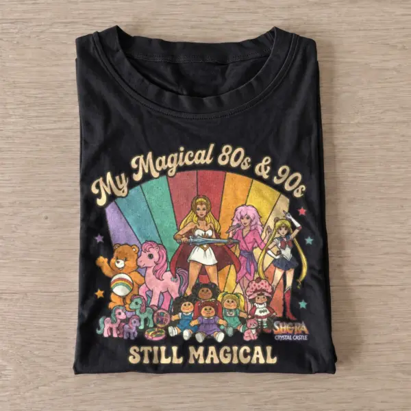 My magical 80s 90s heroes t shirt black20magical childhood heroes.webp
