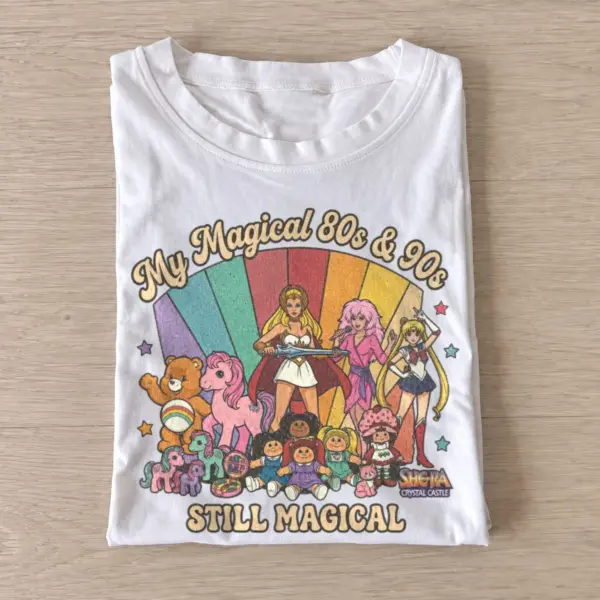 My magical 80s 90s heroes t shirt white20magical childhood heroes.webp