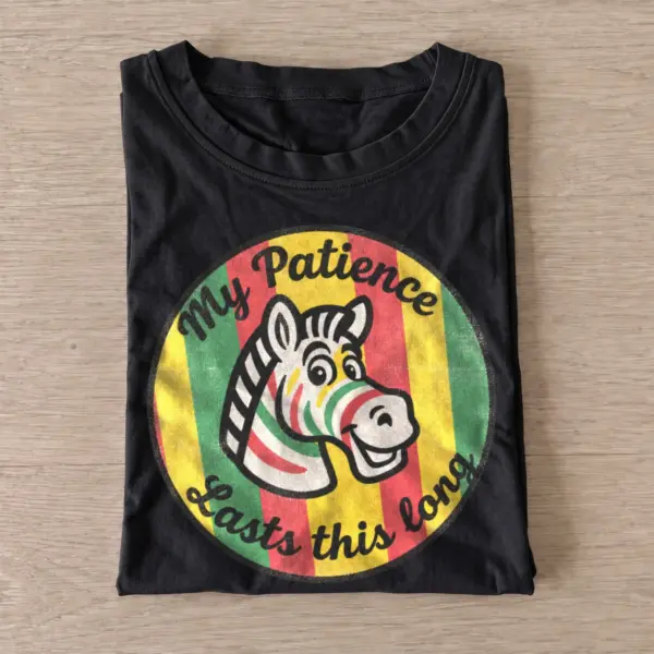 My patience lasts this long zebra t shirt black20short patience zebra.webp