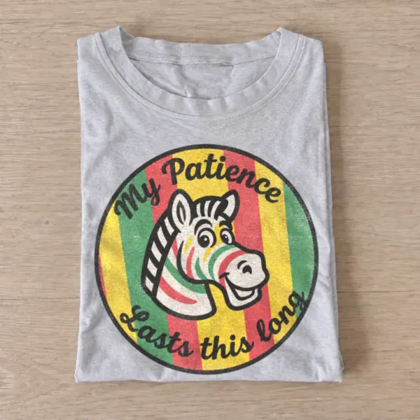 My patience lasts this long zebra t shirt gray20short patience zebra.webp