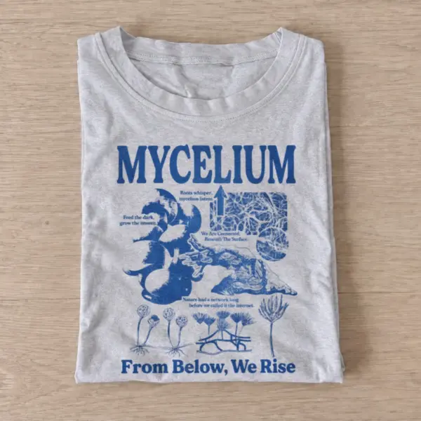 Mycelium from below we rise t shirt gray20mycelium rise.webp