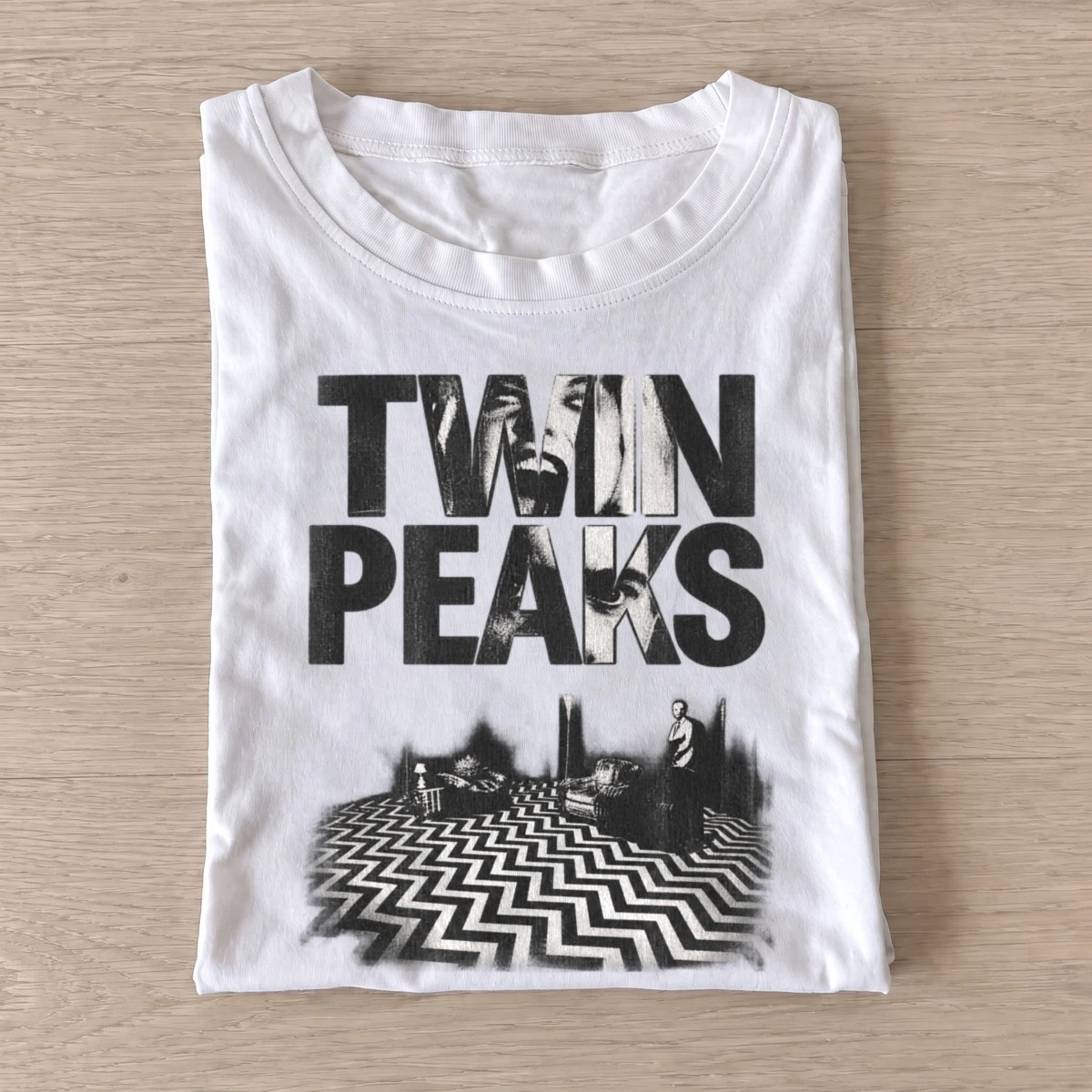 Mysterious mountain town graphic t shirt white20mysterious mountain town.webp