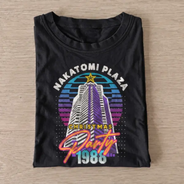 Nakatomi plaza christmas party 1988 t shirt black20skyscraper christmas party.webp