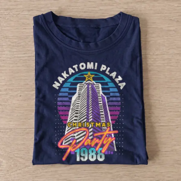 Nakatomi plaza christmas party 1988 t shirt navy20skyscraper christmas party.webp