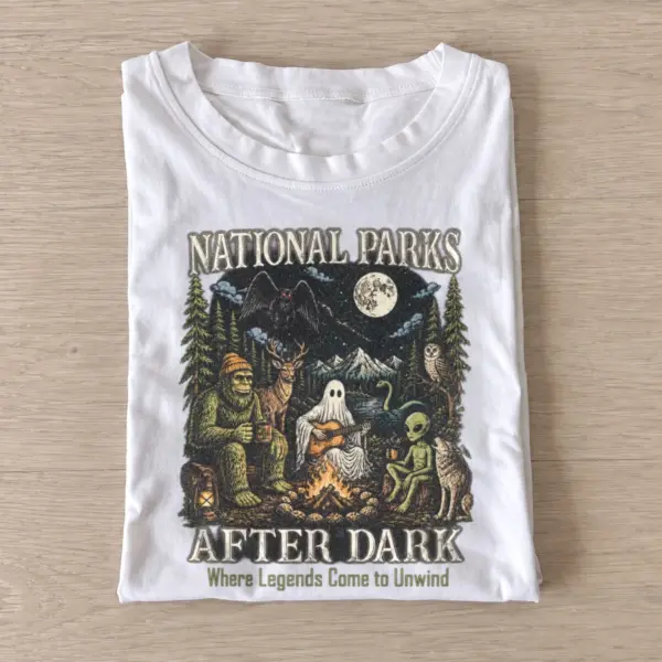 National parks after dark campfire legends t shirt white20parks after dark.webp
