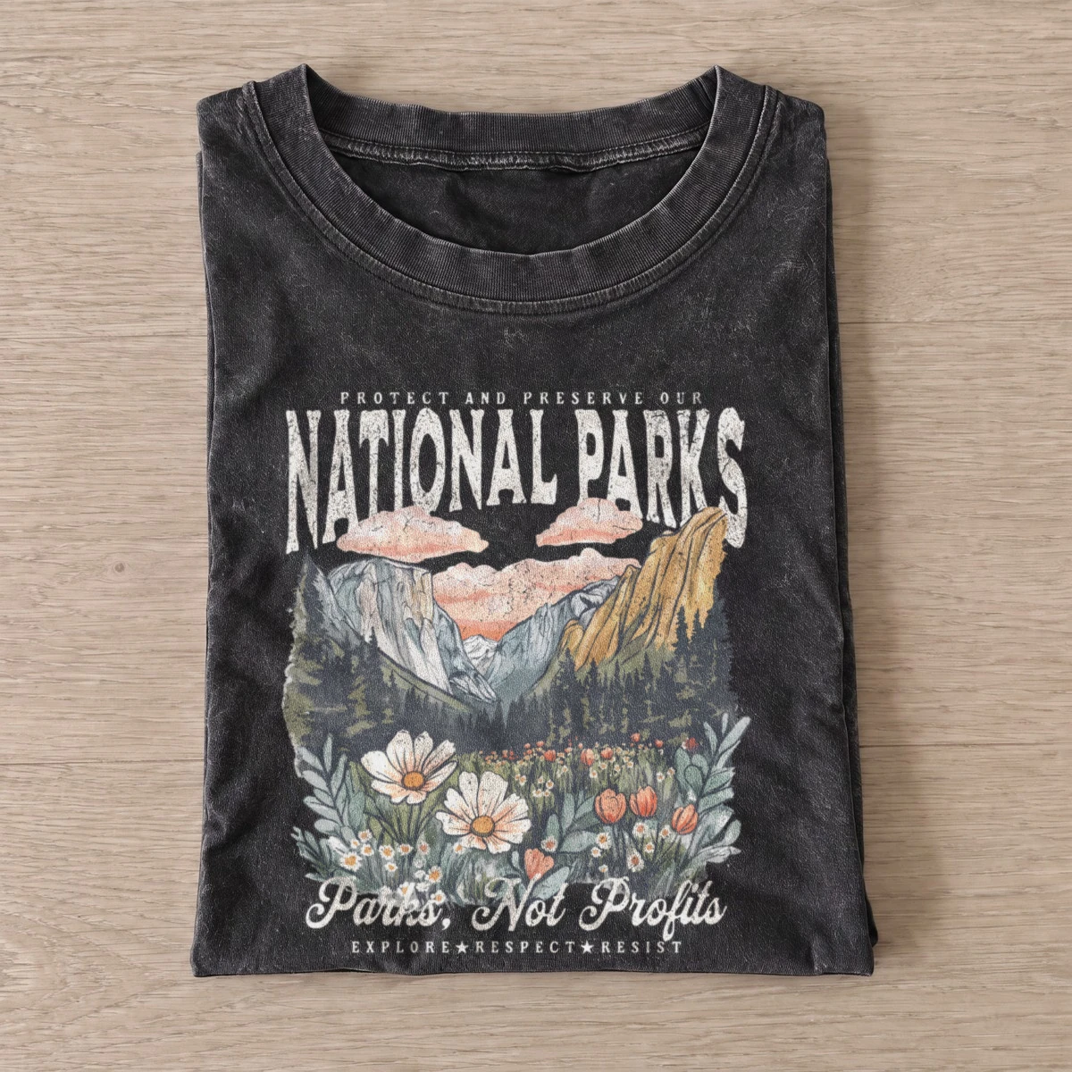 National parks not profits vintage t shirt washed20black20national parks not profits.webp