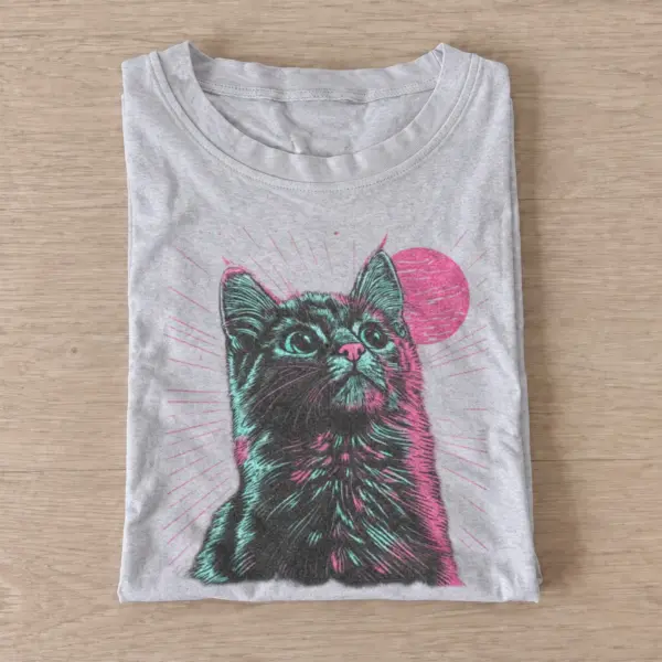 Neon black cat t shirt gray20neon black cat.webp