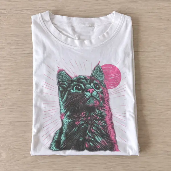 Neon black cat t shirt white20neon black cat.webp