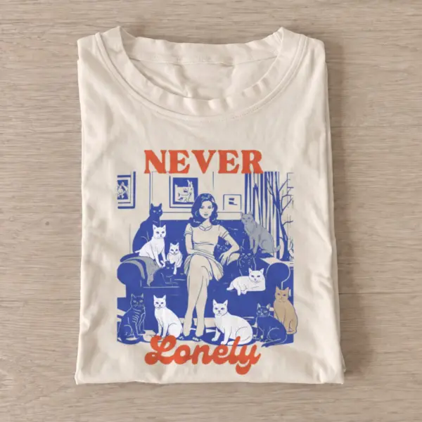 Never lonely cats t shirt sand20never lonely cats.webp