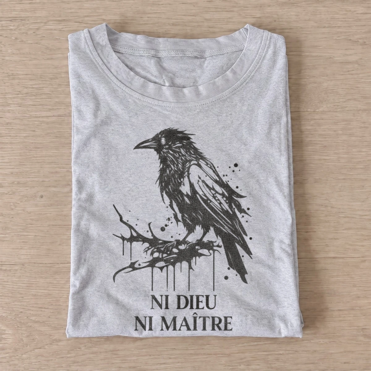 Ni dieu ni maitre raven t shirt gray20no masters raven.webp