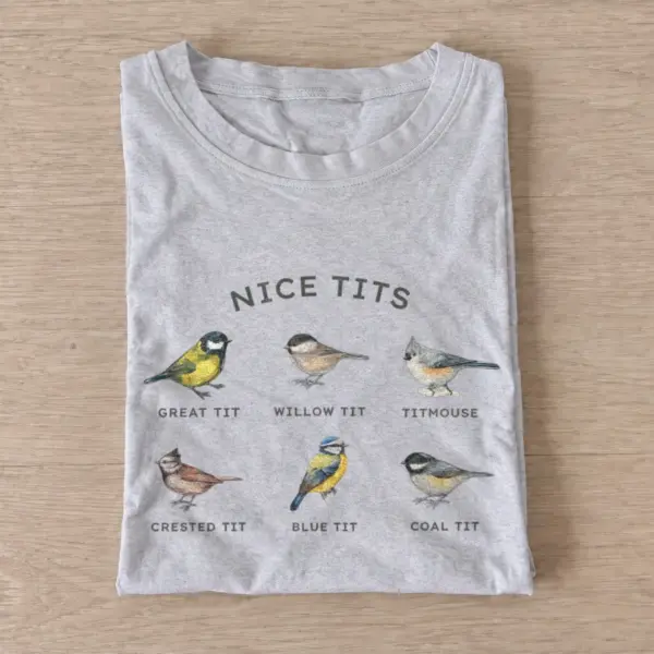 Nice tits bird species graphic t shirt gray20nice tits birds.webp