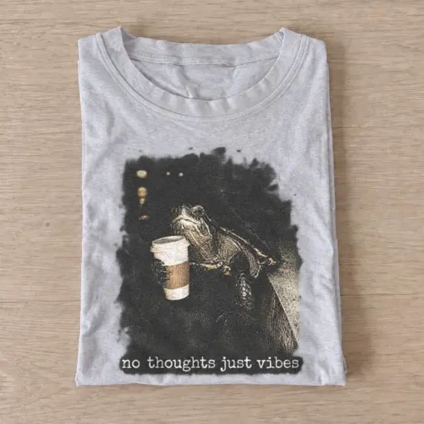 No thoughts just vibes coffee frog t shirt gray20no thoughts coffee frog.webp
