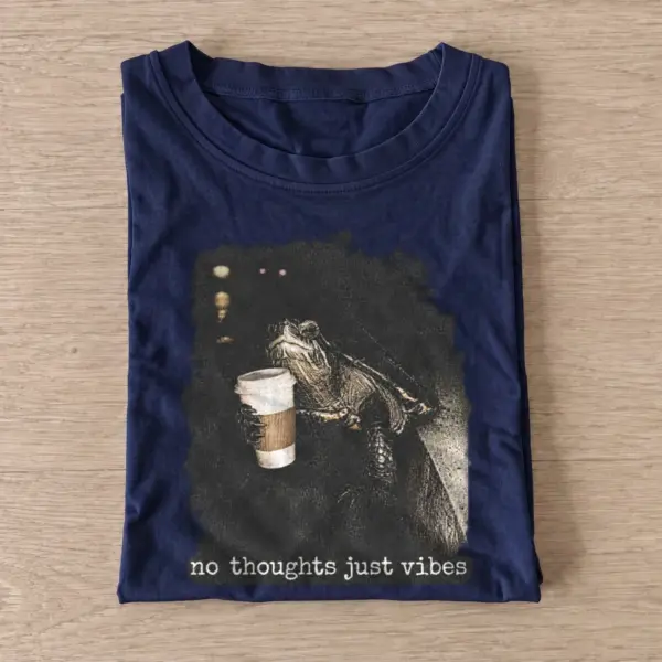 No thoughts just vibes coffee frog t shirt navy20no thoughts coffee frog.webp
