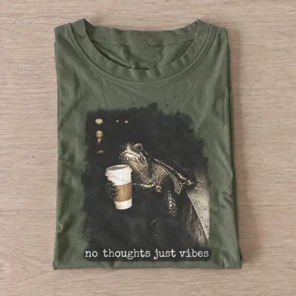 No thoughts just vibes coffee frog t shirt olive20no thoughts coffee frog.webp