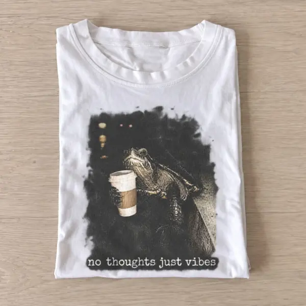 No thoughts just vibes coffee frog t shirt white20no thoughts coffee frog.webp