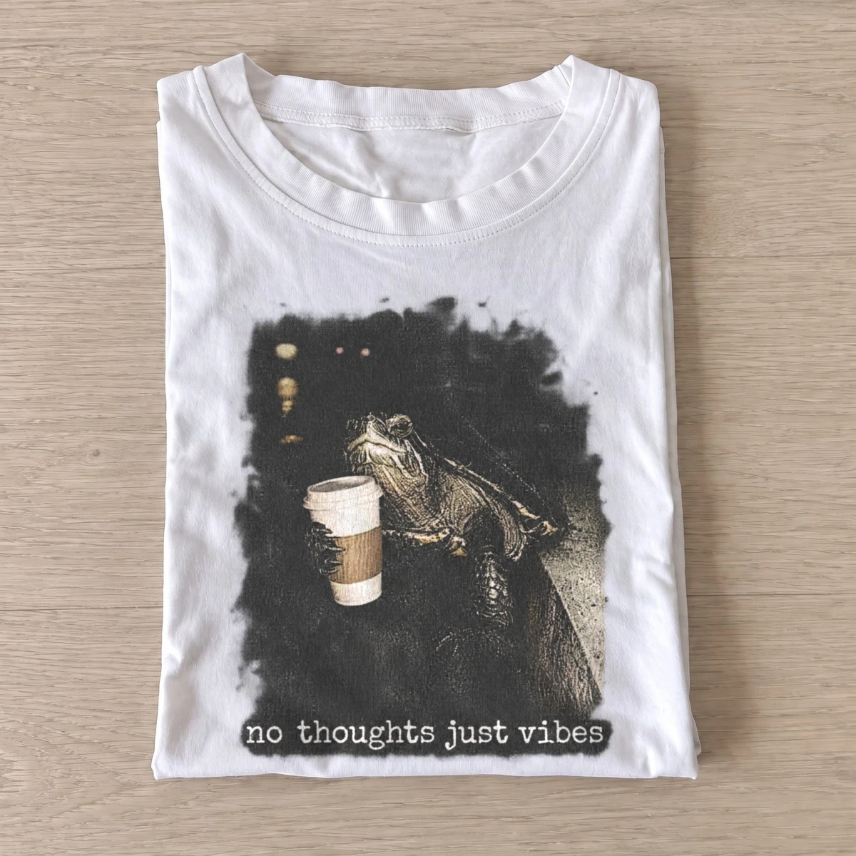 No thoughts just vibes coffee frog t shirt white20no thoughts coffee frog.webp