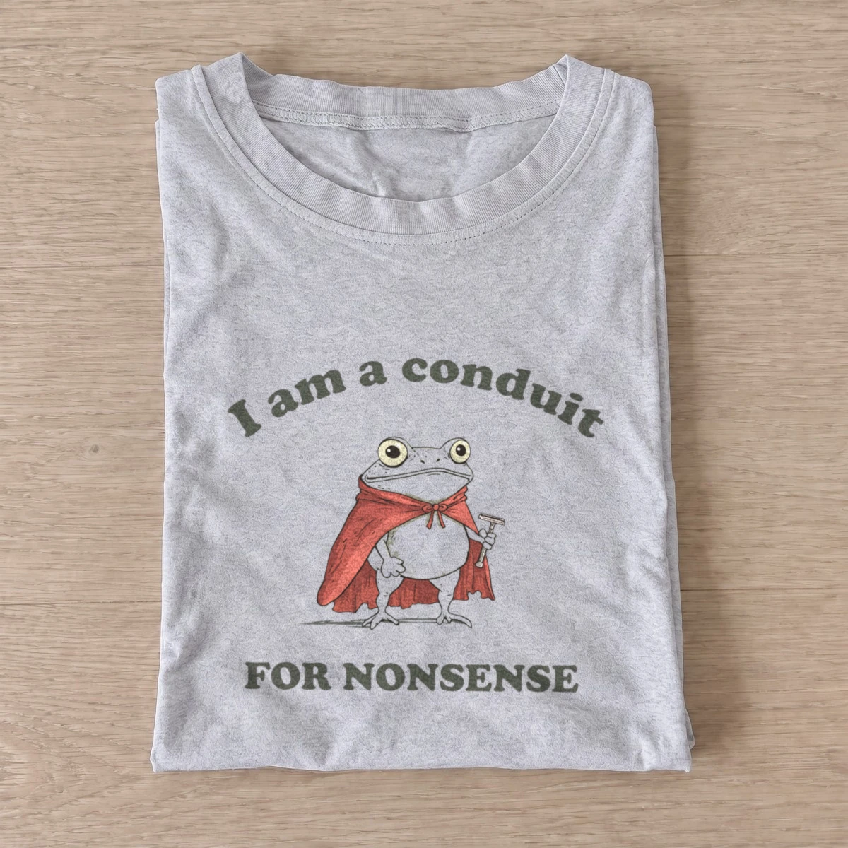 Nonsense caped frog t shirt gray20nonsense caped frog.webp