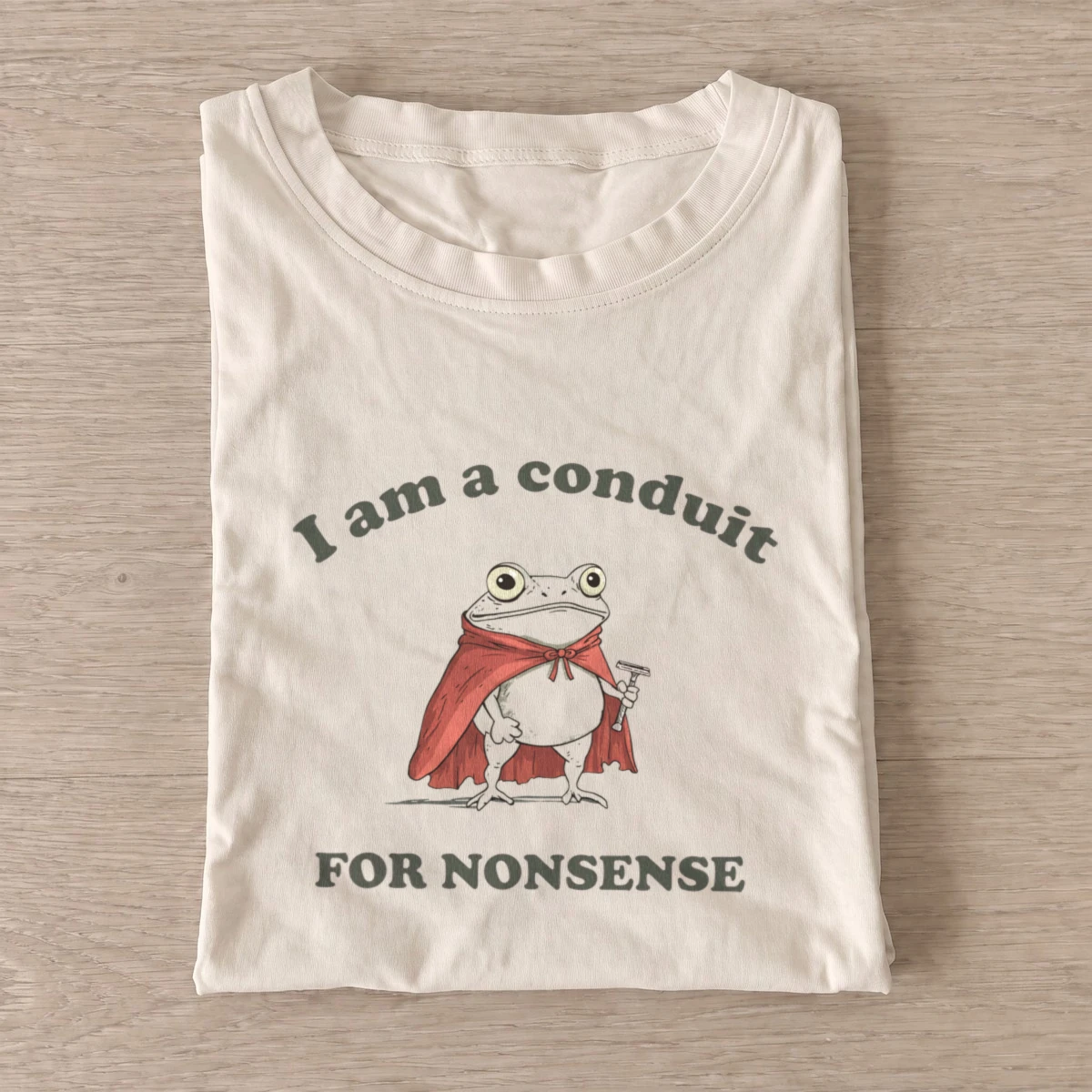 Nonsense caped frog t shirt sand20nonsense caped frog.webp