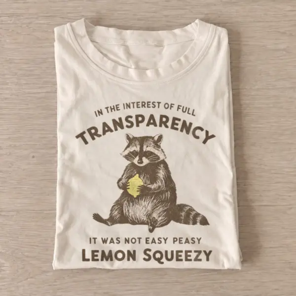 Not easy peasy lemon squeezy raccoon t shirt sand20lemon squeezy raccoon.webp