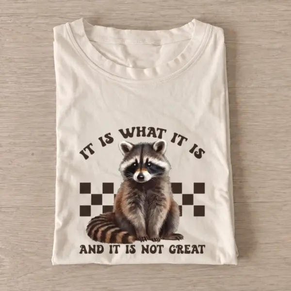 Not great raccoon t shirt sand20not great raccoon.webp