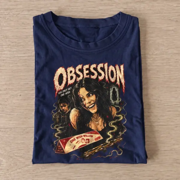 Obsession horror wish poster t shirt navy20horror wish poster.webp