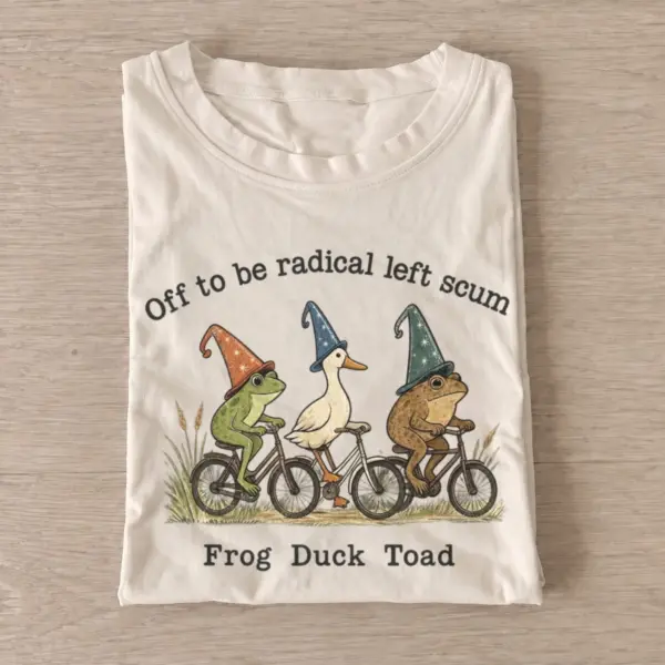 Off to be radical left scum cycling trio t shirt sand20radical cycling trio.webp