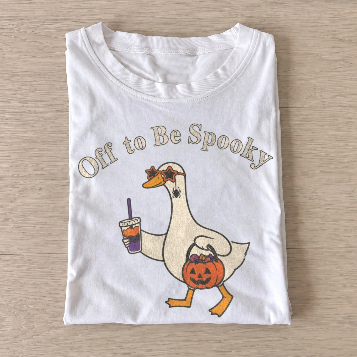 Off to be spooky coffee goose t shirt white20spooky coffee goose.webp