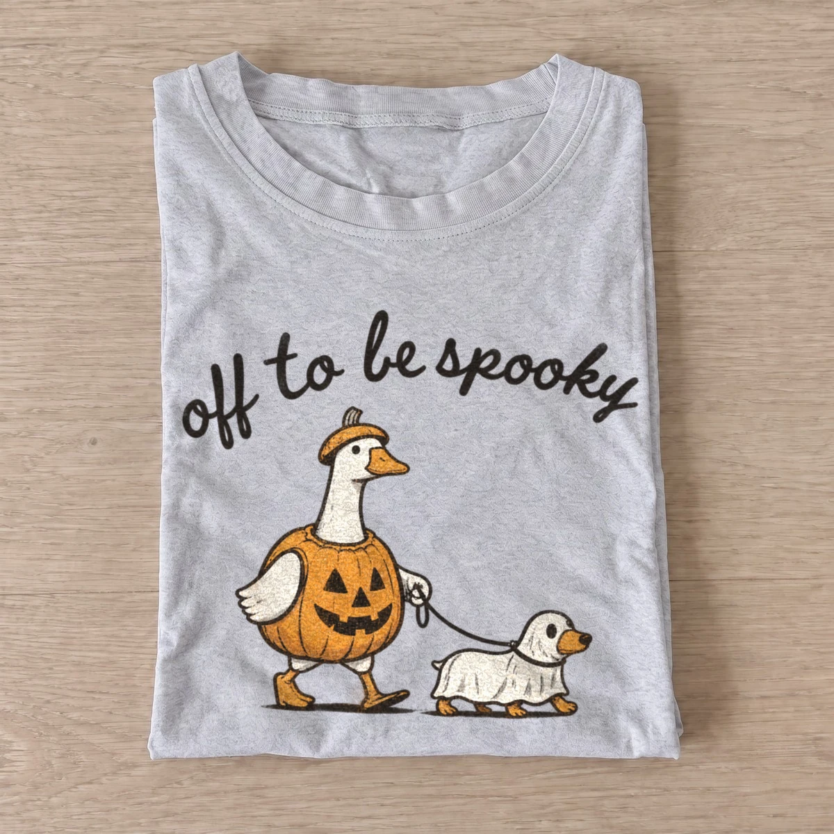 Off to be spooky goose walk t shirt gray20spooky goose walk.webp