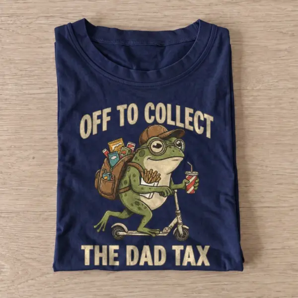 Off to collect the dad tax frog t shirt navy20dad tax frog.webp