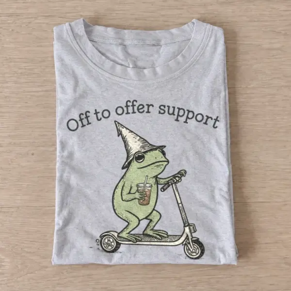 Off to offer support scooter frog t shirt gray20support scooter frog.webp