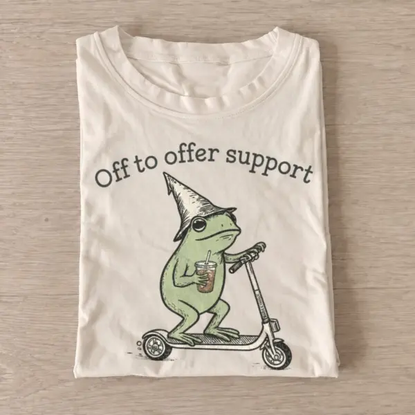 Off to offer support scooter frog t shirt sand20support scooter frog.webp