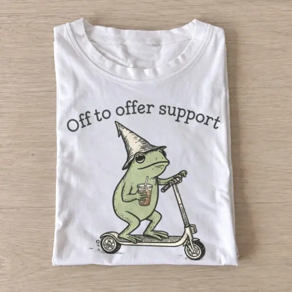 Off to offer support scooter frog t shirt white20support scooter frog.webp