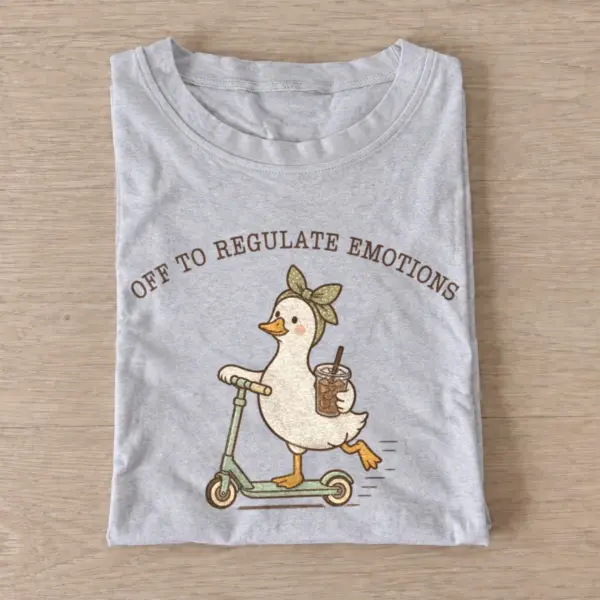 Off to regulate emotions goose t shirt gray20emotional support goose.webp