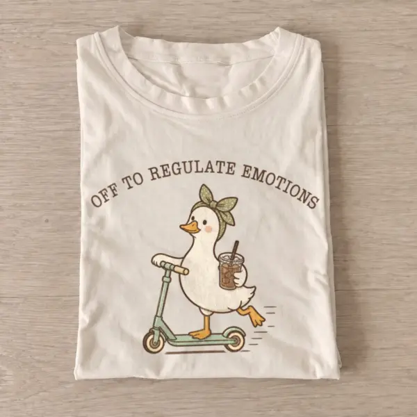 Off to regulate emotions goose t shirt sand20emotional support goose.webp