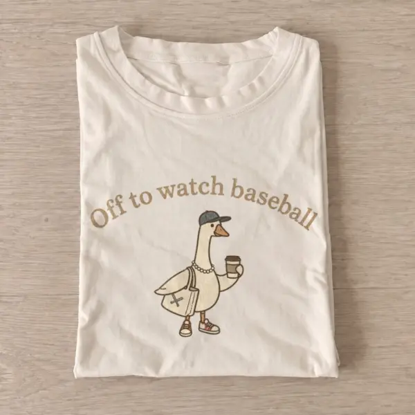 Off to watch baseball goose t shirt sand20baseball goose.webp