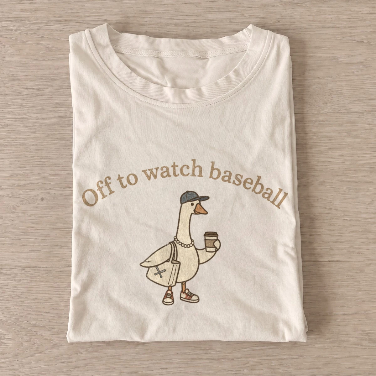 Off to watch baseball goose t shirt sand20baseball goose.webp