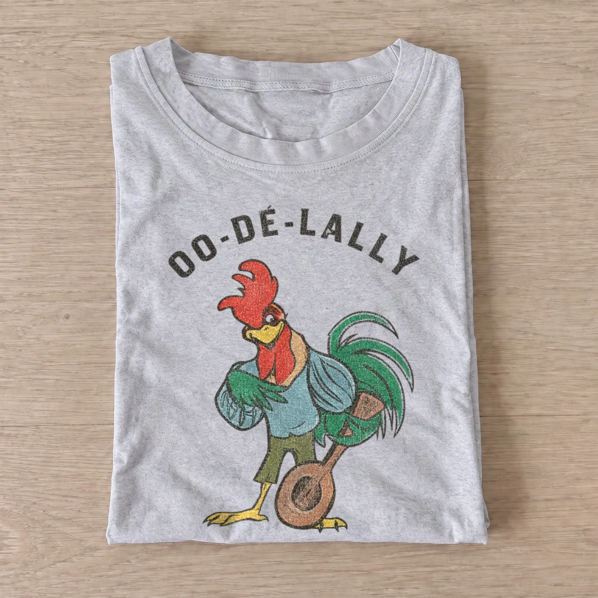 Oo de lally rooster minstrel t shirt gray20rooster minstrel.webp