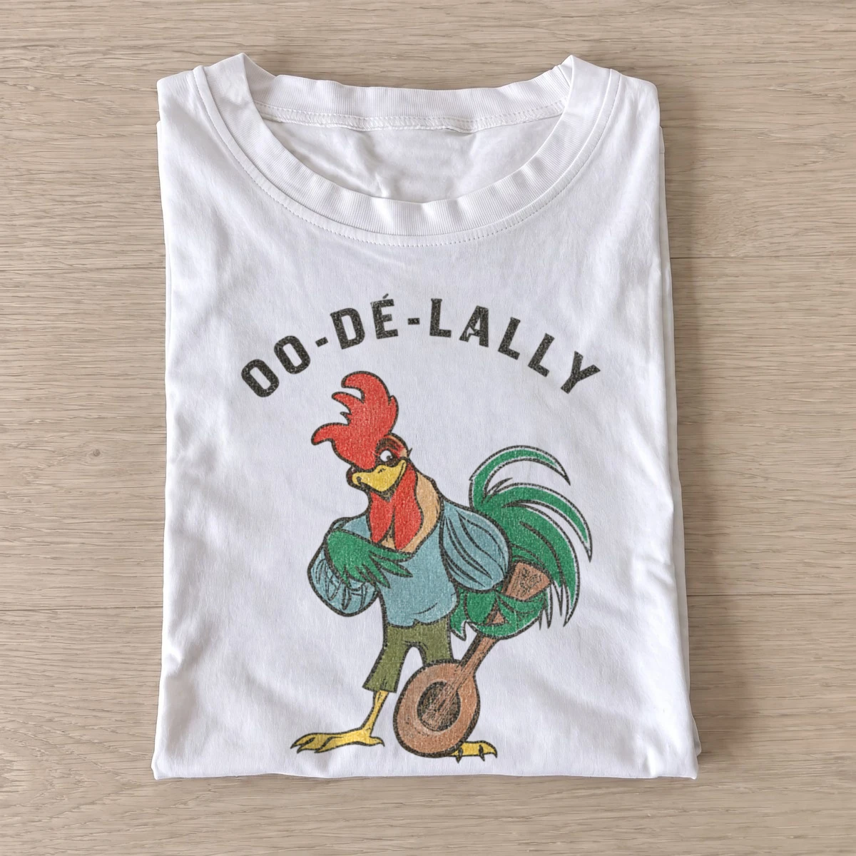 Oo de lally rooster minstrel t shirt white20rooster minstrel.webp