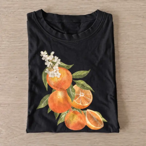 Orange blossoms botanical fruit t shirt black20orange blossoms.webp