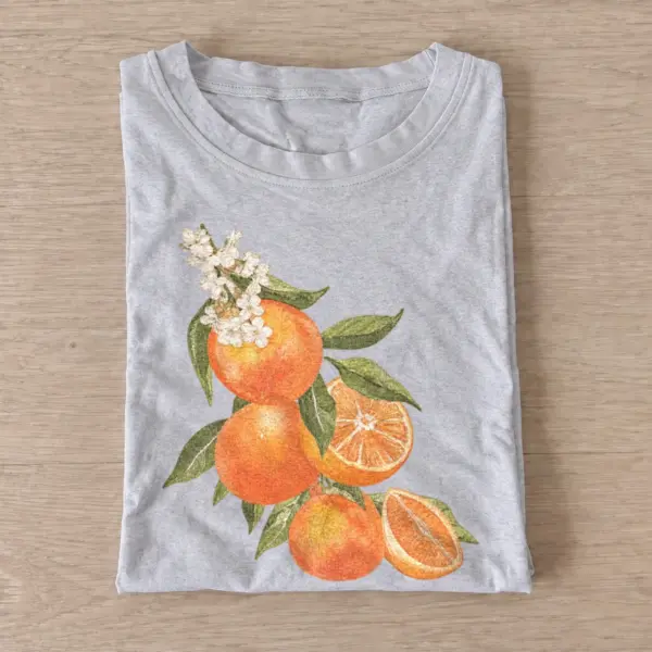 Orange blossoms botanical fruit t shirt gray20orange blossoms.webp