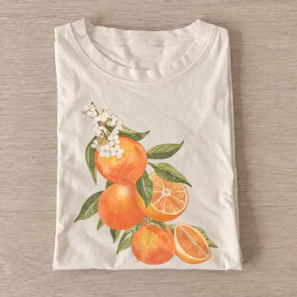 Orange blossoms botanical fruit t shirt sand20orange blossoms.webp