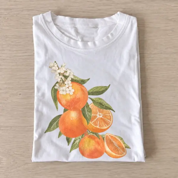 Orange blossoms botanical fruit t shirt white20orange blossoms.webp
