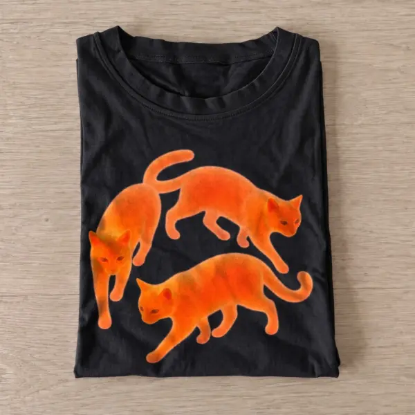 Orange cat trio t shirt black20orange cat trio.webp