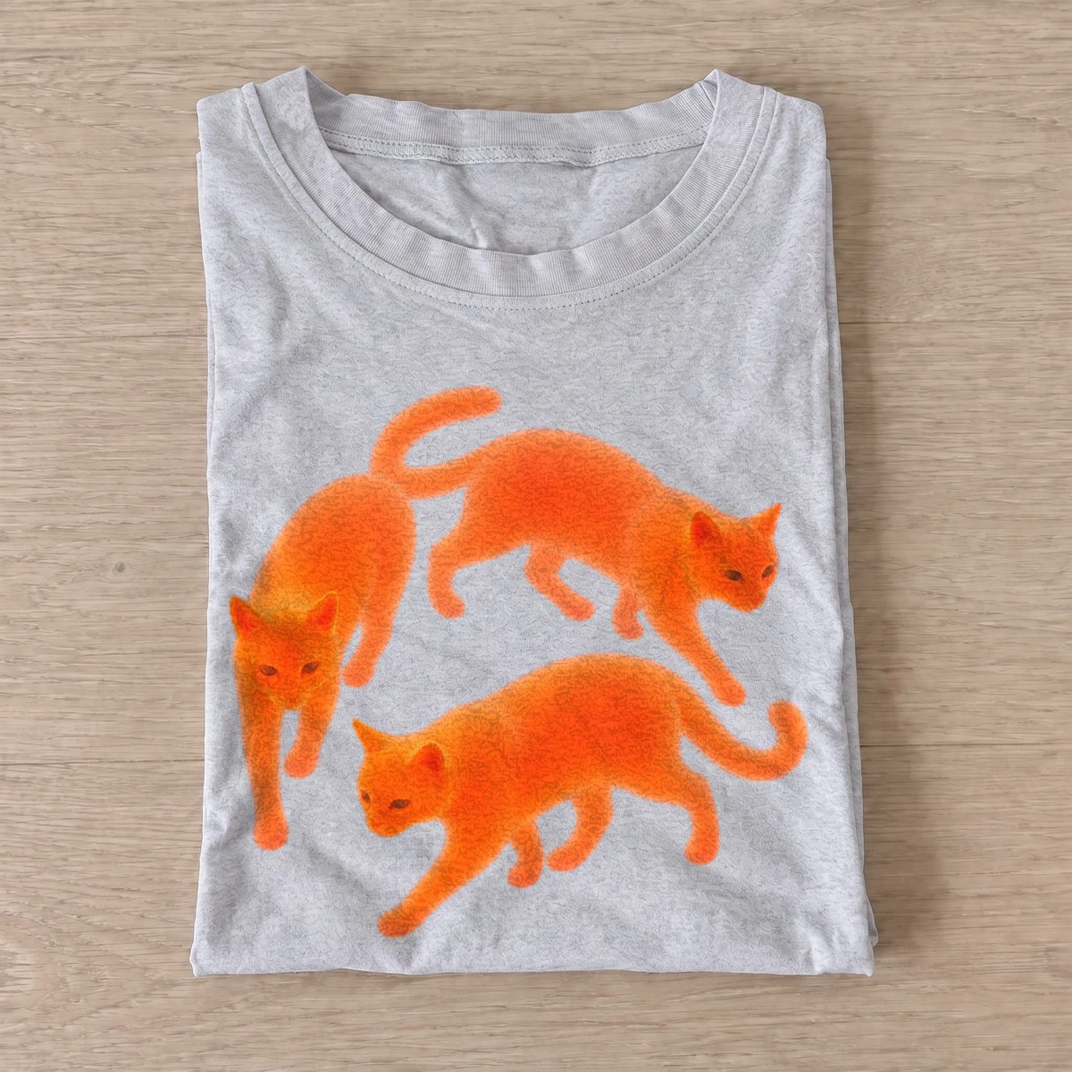 Orange cat trio t shirt gray20orange cat trio.webp