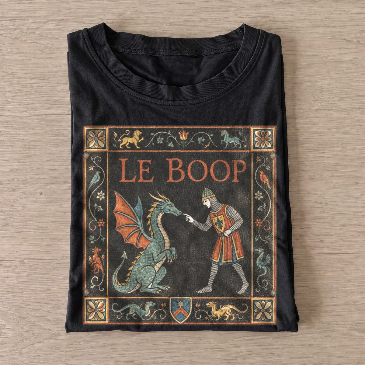 Ornamental le boop dragon medieval graphic t shirt black20ornamental dragon boop.webp