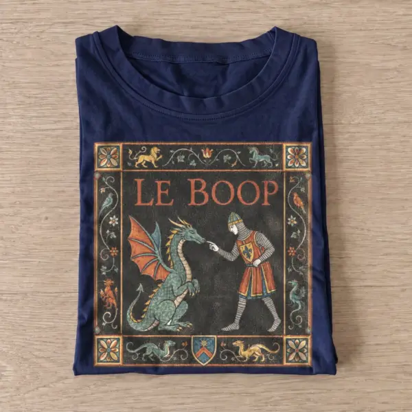 Ornamental le boop dragon medieval graphic t shirt navy20ornamental dragon boop.webp